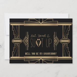 Invitation Glam Great Gatsby VOUDREZ-VOUS ÊTRE MON GROOMSMAN
