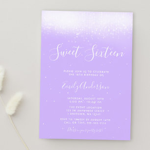 Invitation Glam Lavender Purple Sweet 16