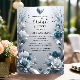 Invitation Glam métallique brillant haute Fête des mariées en