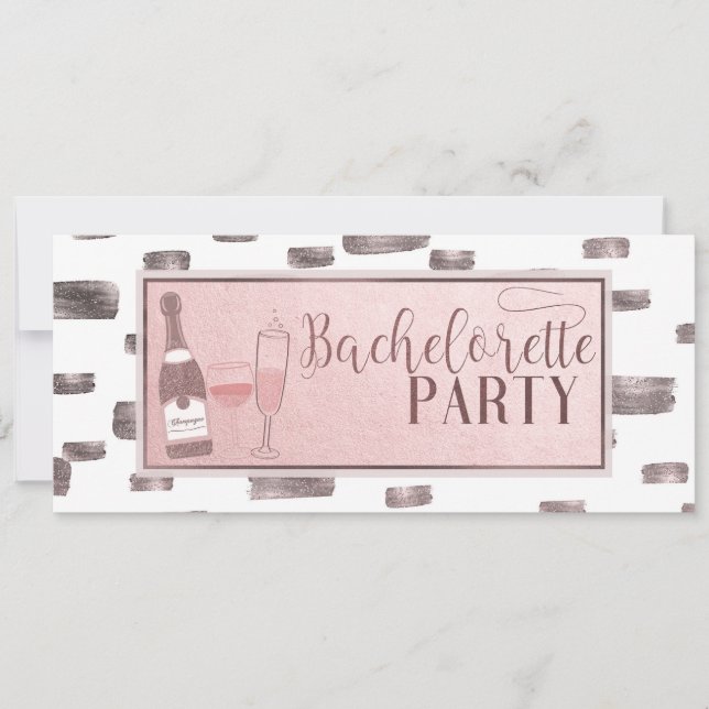 Invitation Glam moderne Bachelorette Party Poppin' Bouteilles (Devant)