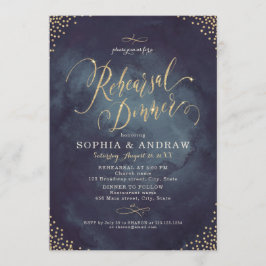Invitation Glam nuit or calligraphie Rehearer Dîner