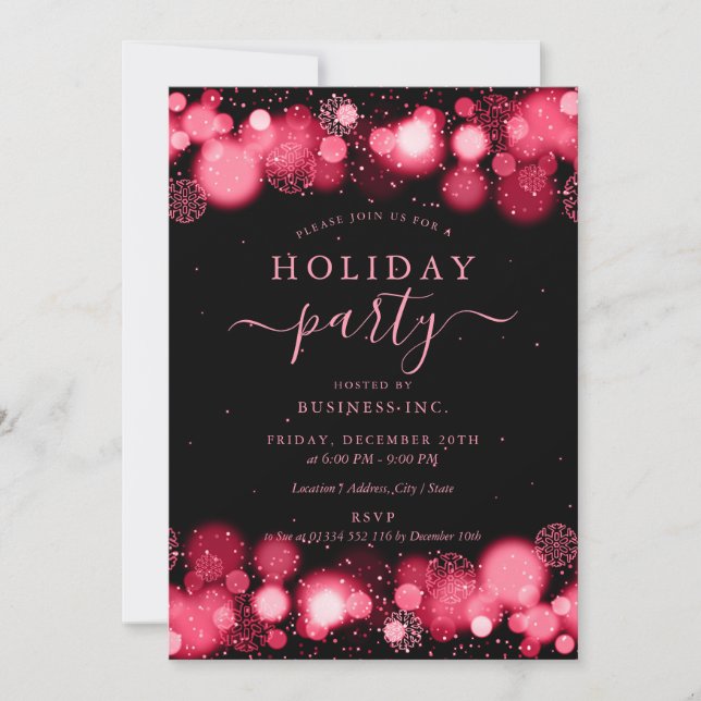 Invitation Glam officiel Gold Corporate Fête Rouge (Devant)