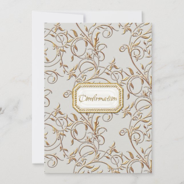 Invitation Glam Old Hollywood Regency Girl Cross Confirmation (Devant)