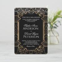 Glam Or Grand Gatsby Mariage Noir Art Déco 20s
