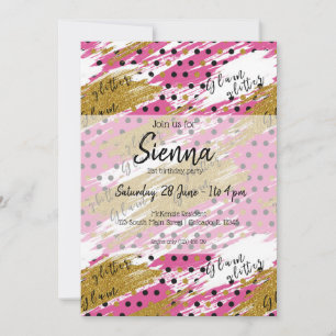 Invitation Glam parties scintillant or rose