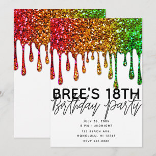 Invitation Glam Rasta Rainbow Parties scintillant Drivers Par