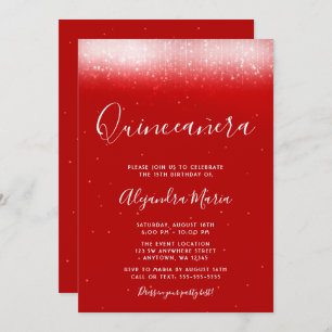 Invitation Glam Red Quinceañera