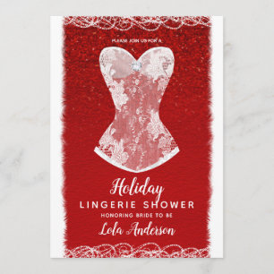 Invitation Glam Red & White Holiday