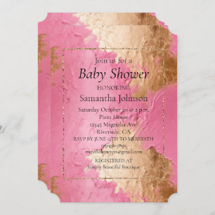 Invitation Glam rose et or