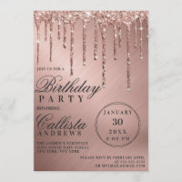 Glam Rose Gold Parties scintillant métallique perc