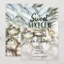 Glam Tropical Pineapple Sweet 16 Anniversaire