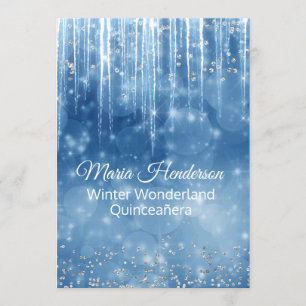 Invitation Glam Winter Theme Quinceanera Anniversaire Invitat