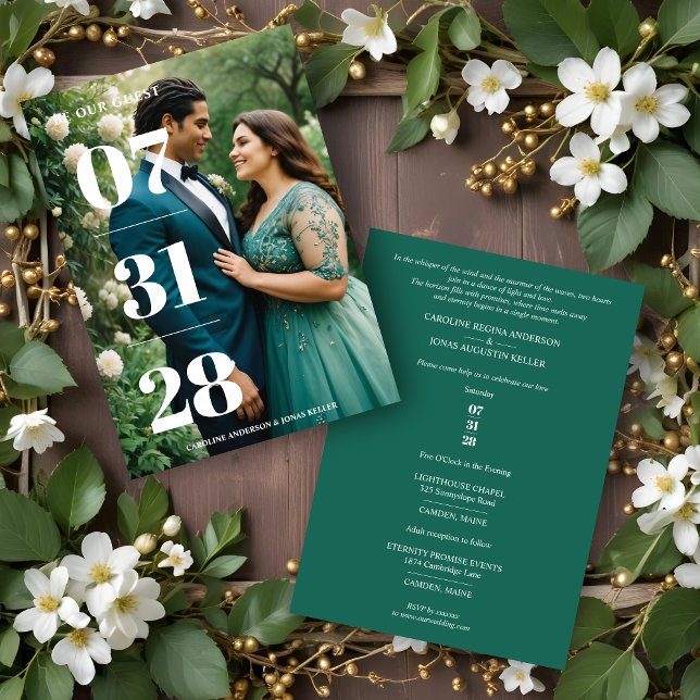 Invitation Glamorous Simple Enchanting & Delicate Minimalist  (Glamorous Simple Enchanting & Delicate Minimalist Photo Wedding Invitations Cards.)