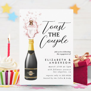 Invitation Glamour Champagne Toast Engagement