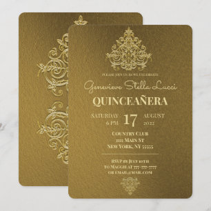 Invitation Glamour Gold Quinceañera