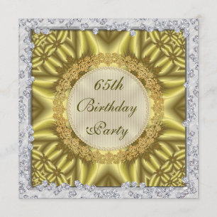 Invitation Glamour Gold & Silver 65e fête d'anniversaire
