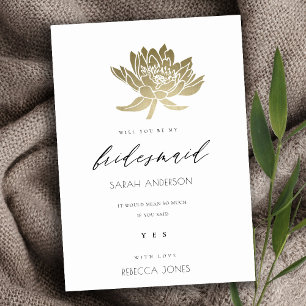 INVITATION GLAMOUR OR PÂLE OR BRIDE FLEUR DE LOTUS BLANC DEMO