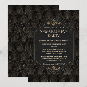 Invitation Glamour Roaring 20s Great Gatsby fête du Nouvel An