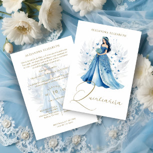 Invitation Glamour Romantique Quinceañera Espagnole Teintes B