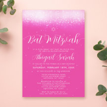 Glamour rose vif Bat Mitzvah