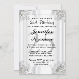 Invitation Glamourous 00e anniversaire design en blanc