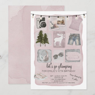 Invitation Glamping Camping 10e anniversaire de fête Invitati