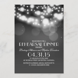 Invitation glitter lights vintage