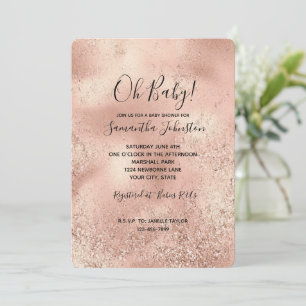 Invitation Glitter Peach Rose