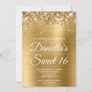 Invitation Glitterie étincelante or à huile douce 16
