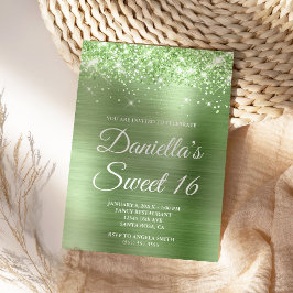 Invitation Glitterie légère Vert huile doux 16