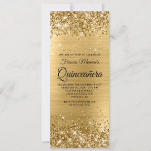 Invitation Glitterie or huile Quinceañera