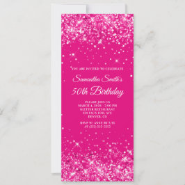 Invitation Glittery Hot Pink 50e anniversaire
