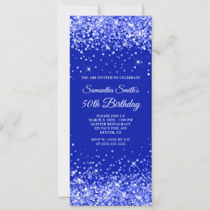 Invitation Glittery Royal Blue 50e anniversaire