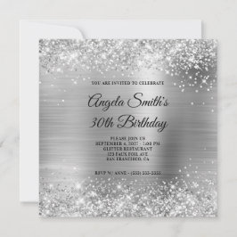 Invitation Glittery Silver Foil 30e anniversaire