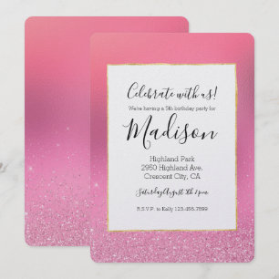 Invitation Glitz rose or