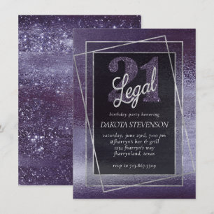 Invitation Glitzy Foil   Indigo Midnight Purple 21 et juridiq