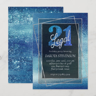 Invitation Glitzy Foil   Iridescente Ice Blue 21 et juridique