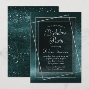 Invitation Glitzy Foil Shamrock Green Glam fête d'anniversa