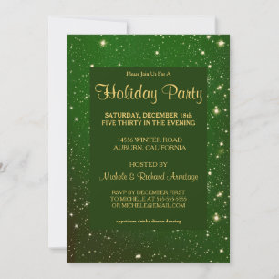 Invitation Glitzy Green Holiday Party