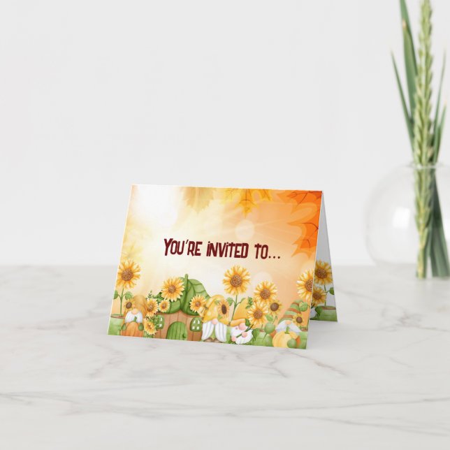 Invitation Gnome de Thanksgiving (Devant)