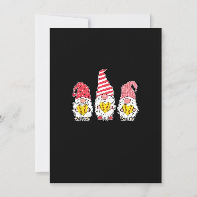 Invitation Gnome Love Softball Heart Leopard Plaid Noël (Devant)