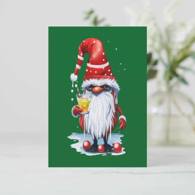 Invitation Gnome norvégien tenant un grog chaud (Debout devant)