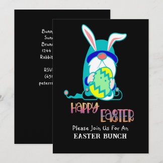 Invitation Gnome & Œuf Joyeux brunch de Pâques