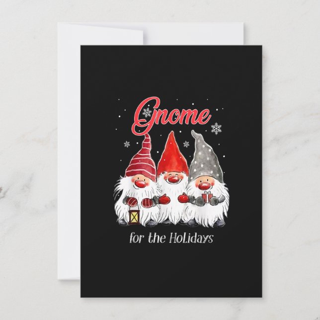 Invitation Gnome pour les vacances Trois Gnomes Noël Paja (Devant)
