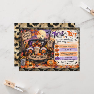 Invitation Gnomes effrayants de Halloween Fête de coffre ou t