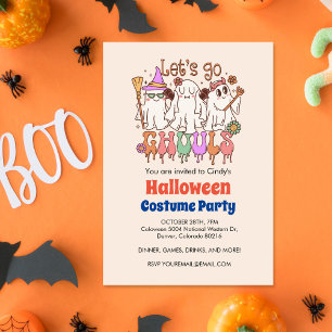 Invitation Go Ghouls, Halloween à la crème rétro