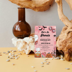 Invitation Go Ghouls Halloween Anniversaire Super rétro