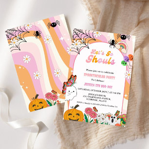 Invitation Go Ghouls Halloween Anniversaire Super rétro