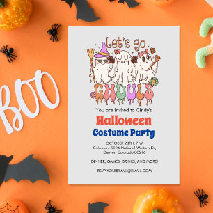 Invitation Go Ghouls, Retro Halloween