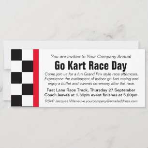 Invitation Go kart course journée entreprise groupe invitatio